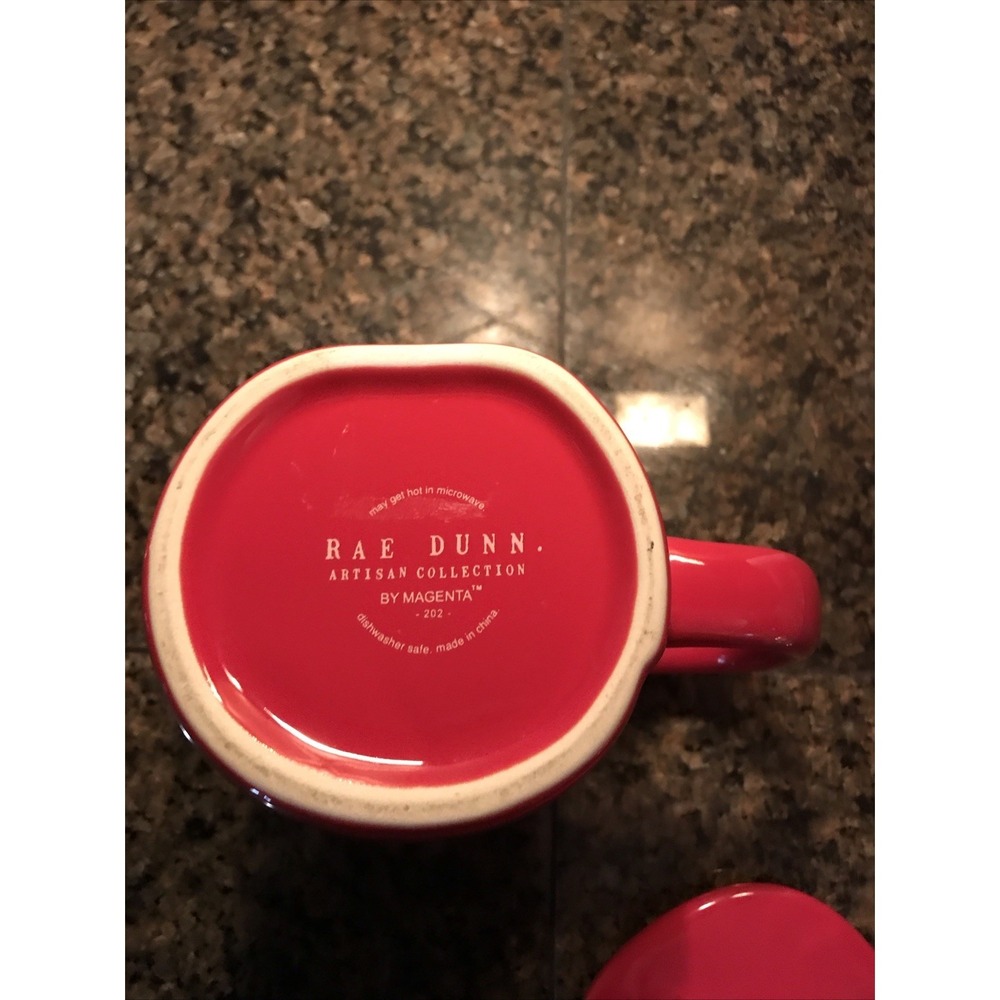 NWT Rae Dunn Artisan Heart Valentine's Day‎ Red Heart Topper Mug - Picture 3 of 3